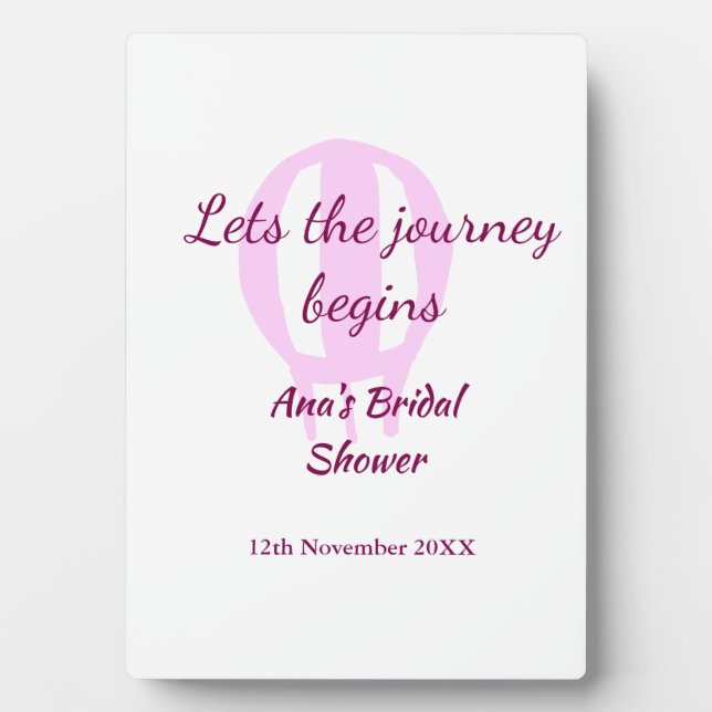 lasse die Reise beginnt Brautparty Name Button hin Fotoplatte (Vorderseite)