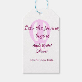 lasse die Reise beginnt Brautparty Name Button hin Geschenkanhänger