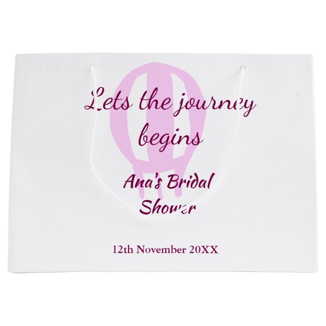 lasse die Reise beginnt Brautparty Name Button hin Große Geschenktüte (Vorderseite)