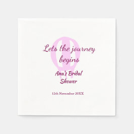 lasse die Reise beginnt Brautparty Name Button hin Serviette