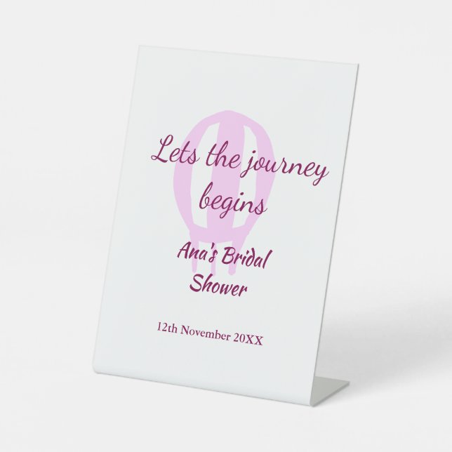 lasse die Reise beginnt Brautparty Name Button hin Sockelschild (Vorderseite)