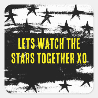 Lasse die Sterne zusammen Starry Night Design sehe Quadratischer Aufkleber