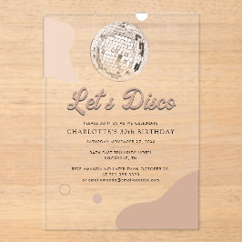 Lasse Disco Retro Groovy 30. Geburtstag Party Acryleinladungen