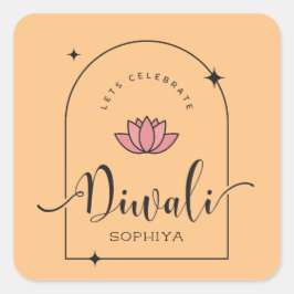 Lasse Diwali elegant anpassbar Quadratischer Aufkleber