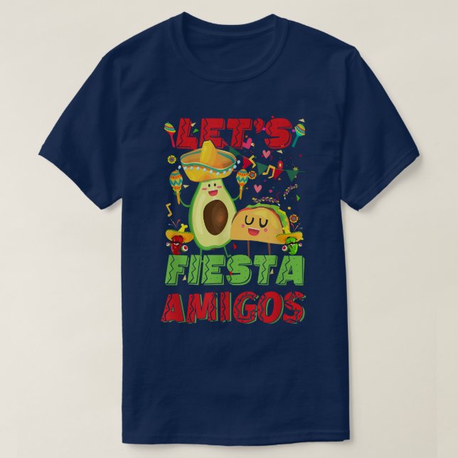 Lasse Fiesta Amigos Avocado und Tacos Cinco de May T-Shirt (Design vorne)