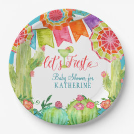 Lasse Fiesta Cactus Blue Baby Shower Boy Margarita Pappteller