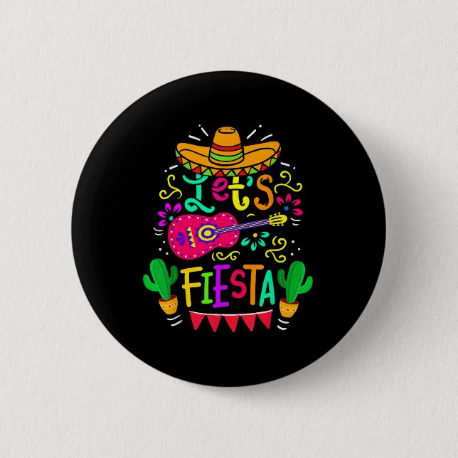 Lasse Fiesta Cinco De Mayo Mexican Party Guitar Lo Button (Vorderseite)