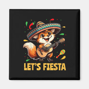 Lasse Fiesta Fox Sombrero Cinco De Mayo Mexikanisc Magnet