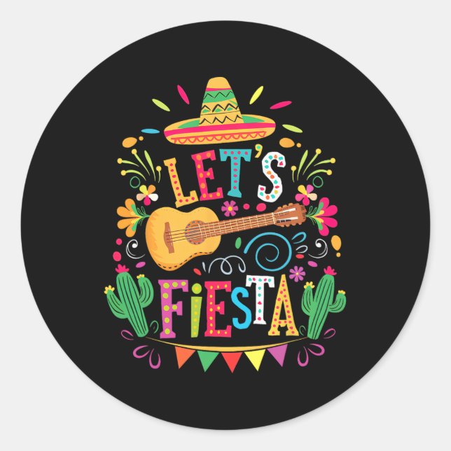 Lasse Fiesta Mexican Family Fiesta Squad Cinco De  Runder Aufkleber (Vorderseite)