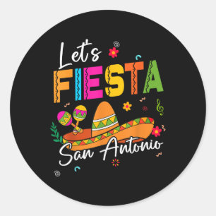 Lasse Fiesta San Antonio Texas Cinco De Mayo Mexic Runder Aufkleber