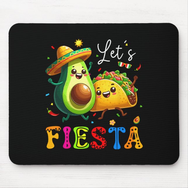 Lasse Fiesta Taco Avocado Funny Cinco De Mayo Mexi Mousepad (Vorne)