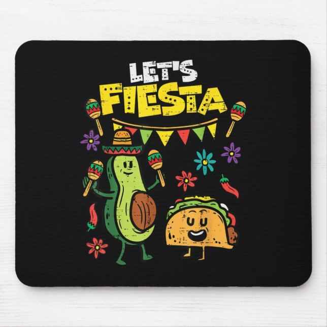 Lasse Fiesta Taco Avocado Funny Cinco De Mayo Mexi Mousepad (Vorne)