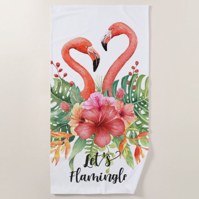 Lasse Flamingle Flamingo's  Strandtuch (Vorderseite)