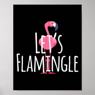 Lasse Flamingle Quote - Niedlich Flamingo Graphic Poster