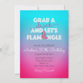 Lasse Flamingle Summer Pool Party 30. Geburtstag I Einladung