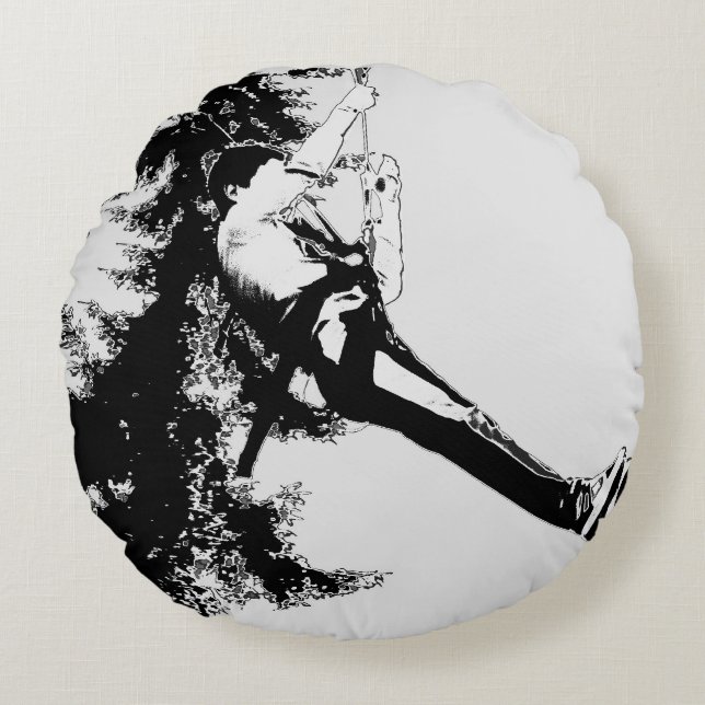 Lasse Fly! - Ziplinglauf Rundes Kissen (Vorderseite)