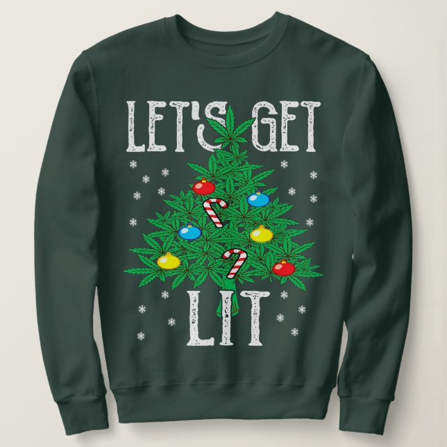 Lasse gebackenes Cookie Weed Xmas Ugly Christmas S Sweatshirt (Design vorne)