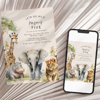 Lasse Get Wild | Kids Animal Birthday Party Einladung