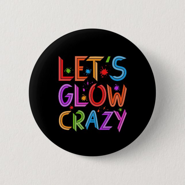 Lasse Glow Crazy Party Retro Neon 80er Rave Farbe Button (Vorderseite)