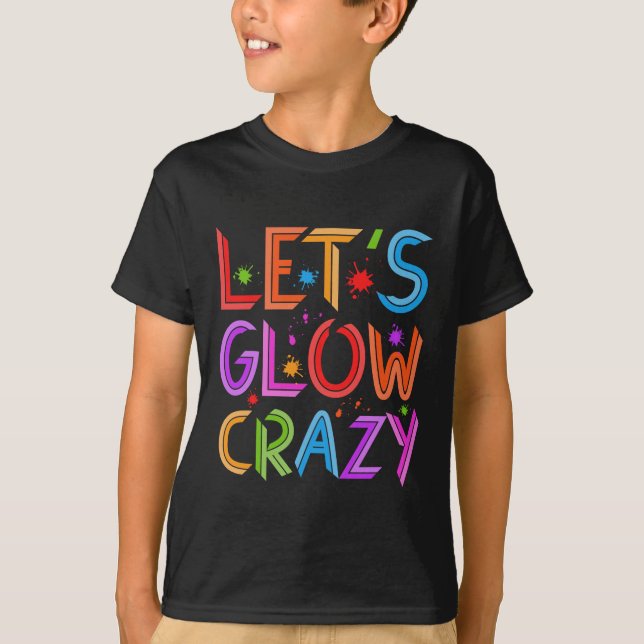 Lasse Glow Crazy Party Retro Neon 80er Rave Farbe T-Shirt (Vorderseite)