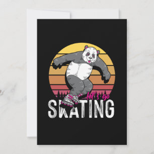 Lasse Go Skaten Panda Inline Skater Rollerblading Einladung
