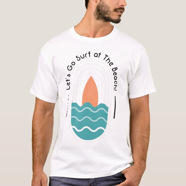 Lasse Go Surf am Strand T-Shirt (Vorderseite)