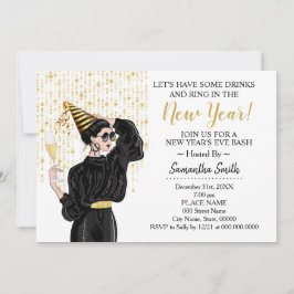 Lasse im Neujahr Glitzer einen Drink zum Ring trin Einladung