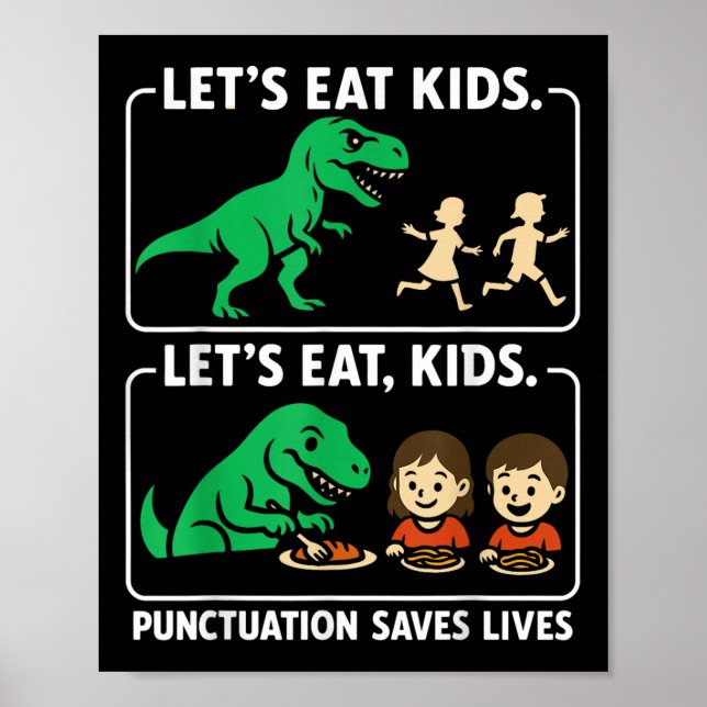 Lasse Kids Punctuation Rette Lives Funny Gramma Poster (Vorne)