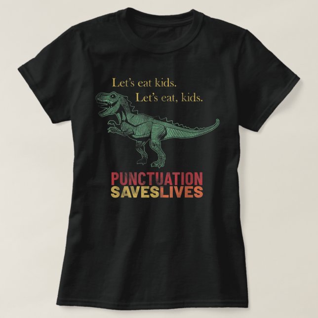 Lasse Kids Punctuation Rette Lives Grammar Funn T-Shirt (Design vorne)