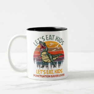 Lasse Kids Punctuation zu essen Rette Dinosaurier  Zweifarbige Tasse