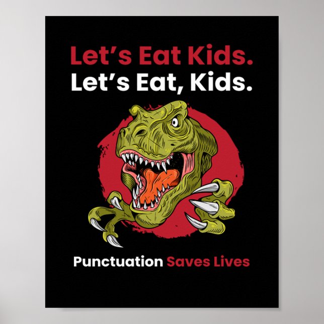 Lasse Kids Punctuation zu essen Rette Leben Poster (Vorne)