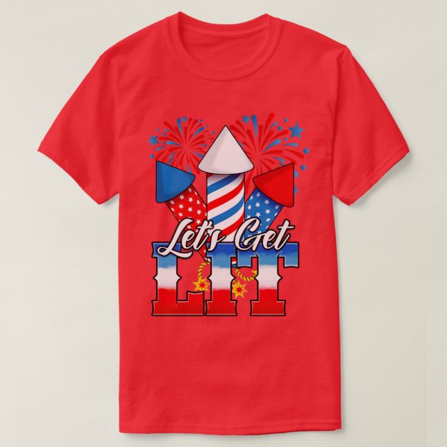 Lasse Lit Patriotic 4. Juli Party T-Shirt (Design vorne)