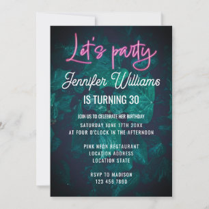 Lasse Party heiß rosa Neon Drehbuch Geburtstag Einladung