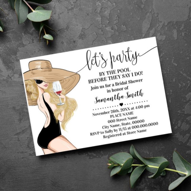 Lasse Party nach Pool, bevor ich Brautparty mache Einladung (Von Creator hochgeladen)