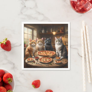 Lasse Party seine Cat Pizza Night, Serviette