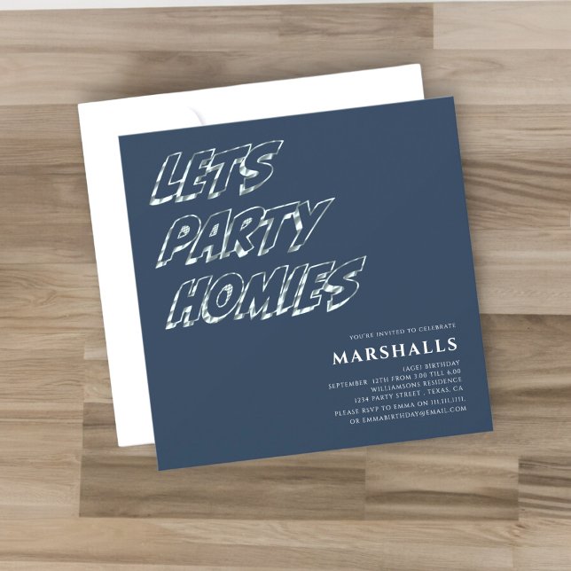 Lasse Party Teenager moderne Typografie Einladung (Von Creator hochgeladen)