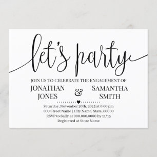 Lasse Party Verlobung Dusche Minimalistisch Hochze Einladung