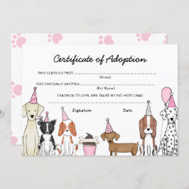 Lasse Pawty Adoption Certificate Hunde Geburtstags Dankeskarte