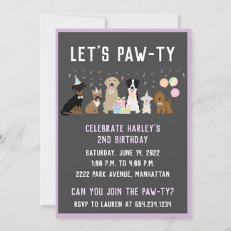 Lasse Pawty Birthday Party Hunde Einladung