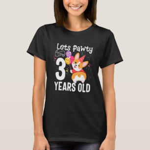 Lasse Pawty I m 3 Years Old Corgi Dog 3. Geburtsta T-Shirt