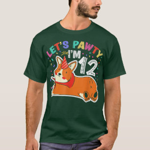 Lasse Pawty Im 1212. Geburtstag Corgi Dog T-Shirt