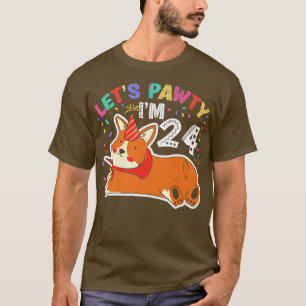 Lasse Pawty Im 2424. Geburtstag Corgi Dog714 T-Shirt