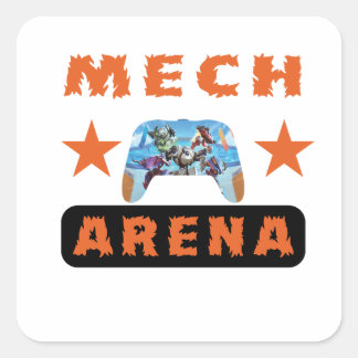 Lasse Phantastische Schlacht spielen | Mech Arena Quadratischer Aufkleber