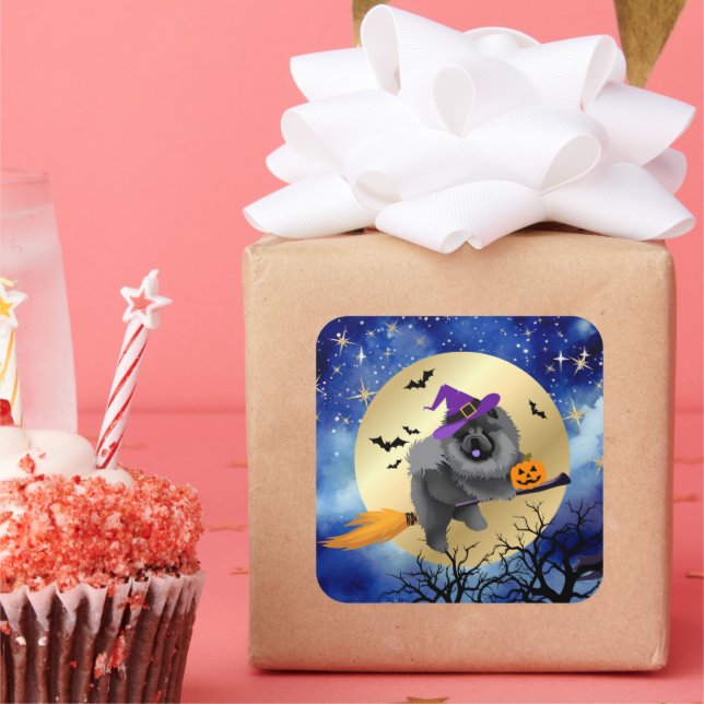 LASSE RIDE Black Chow Hund Halloween Aufkleber (Party)