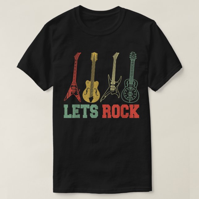 Lasse Rock Rock und Roll Gitarre Retro T-Shirt (Design vorne)