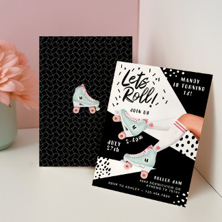 Lasse Roll Fun Retro Rollerskating Vibe Einladung