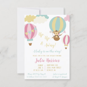 Lasse sie fliegen! Ein Baby ist unterwegs! Einladung