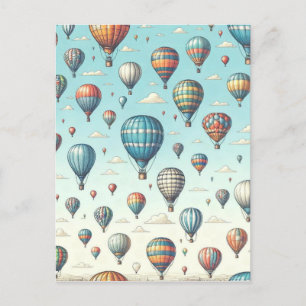 Lasse sie fliegen! Whimsical Hot Air Ballons Postkarte