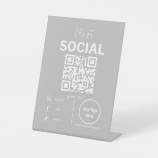 Lasse Soziales QR-Code-Zeichen erhalten Sockelschild
