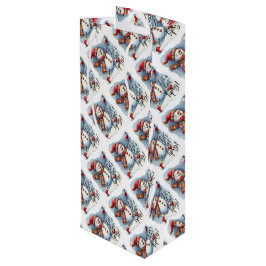 Lasse Tipsy Snowman trinkt Wein Geschenktüte Für Weinflaschen